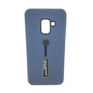 Cover Kickstand Matte With Finger Strap Samsung Galaxy A8 2018 A530 Blue